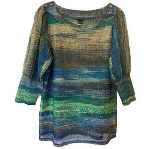 Contemporary, slightly sheer blouse